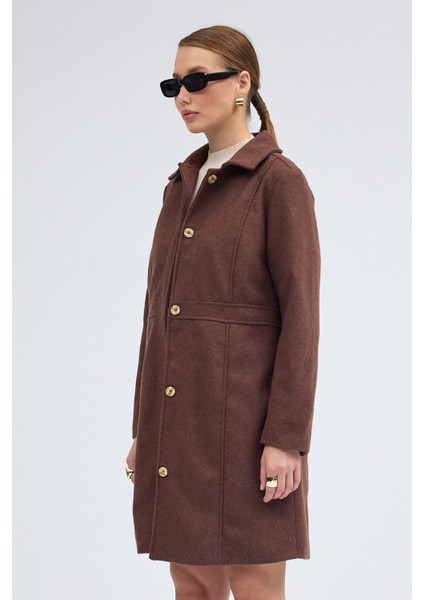 Dikiş Detaylı Tasarım Kaşe Kaban