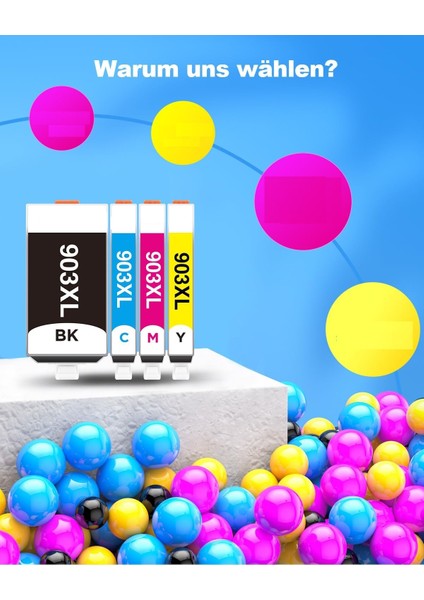 903XL (903) Hp Officejet Pro 6868 Yazıcı Uyumlu Çipli 4 Renk Muadil Kartuş Seti fırsatları