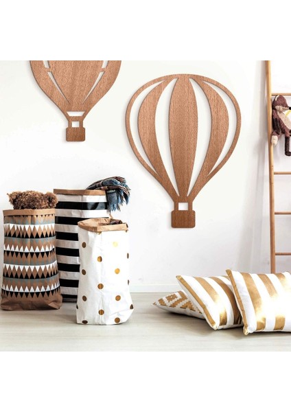 Bebek Odası Çocuk Odası Kapı ve Duvar Süsü Ahşap Balon Dekor – Kahverengi