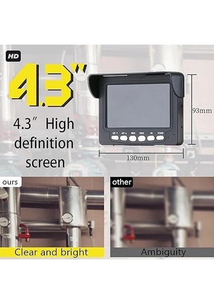 Profosyonel Ekranlı Kameralı 30 Metre Fiber Kablo Yılan Endoskop Kameralı Hafıza Kart Girişli Kuyu, Sondaj, Kanalizyasyon Kamerası 8 mm 4.3 Inc ( Lisinya ) modelleri