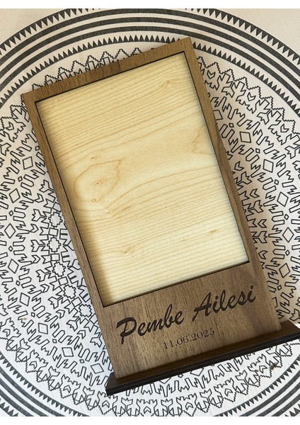 Kişiye Özel Kişiselleştirilebilir Üzerinde Isim Yazılı Ahşap Fotoğraf Çerçevesi - Dikey modelleri