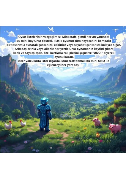 Minecraft Uno Mini Oyun Kartı modelleri