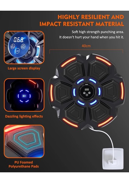 Bluetooth Hoparlör Özellikli Duvar Boks Makinesı 9 Mod Seviye Ayarlı Müzikli Boks Makinesı fırsatları