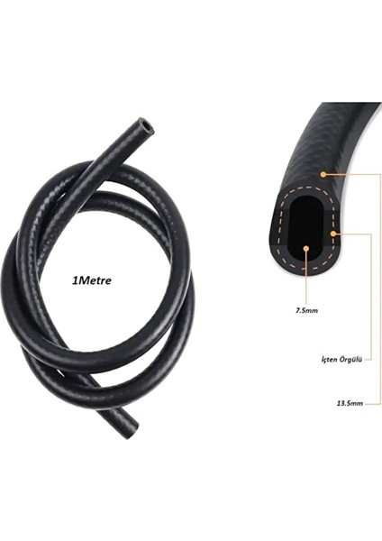 7.5 mm Akaryakıt Hortumu Benzin - Mazot (Unıversal)