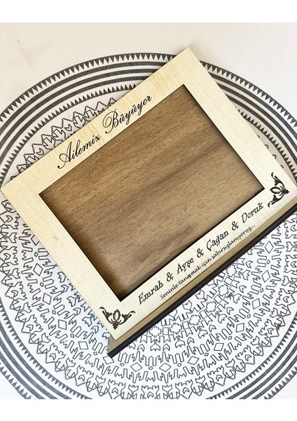 Ebatında Kişiye Özel Kişiselleştirilebilir Üzerinde Isim Yazılı Ahşap Fotoğraf Çerçevesi - Yatay modelleri