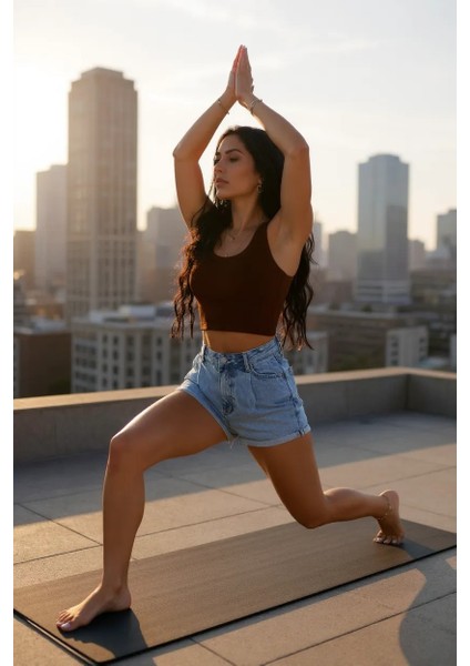 Kadın Kahverengi Kare Yaka Crop Top Bluz – Şık, Rahat ve Kolay Kombinlenebilir modelleri