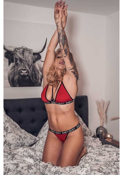 Kadın Kırmızı Yazı Detaylı Ipli Sütyen Takımı – Modern, Konforlu ve Günlük Kombinlere Uygun fırsatları