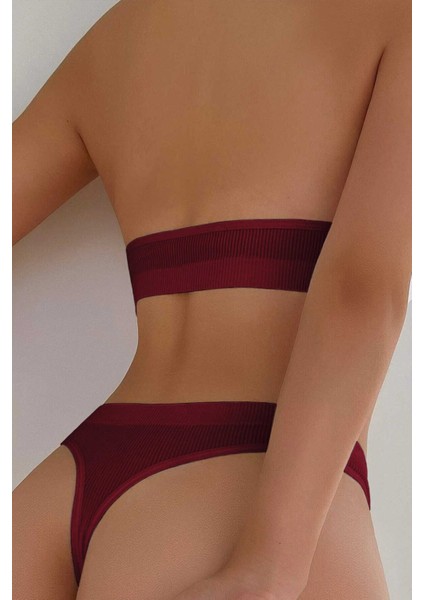 Kadın Bordo Seamless Tanga Sütyen Takım – Modern, Konforlu ve Günlük Kombinlere Uygun fiyatları