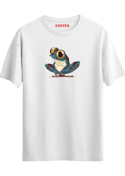 Sanatsal Kurbağa Baskılı T-Shirt, Erkek Tişört, Kadın Tişört, Unisex T-Shirt