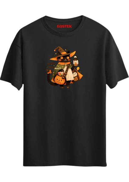 Happy Halloween Baskılı T-Shirt, Erkek Tişört, Kadın Tişört, Unisex T-Shirt
