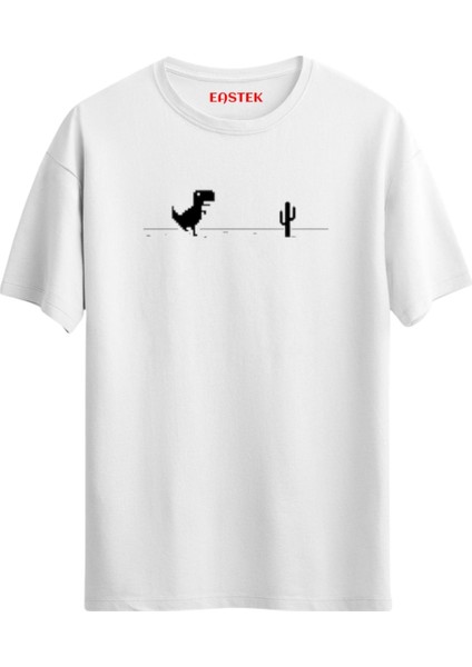 Retro Dino Tişört T-Shirt, Erkek Tişört, Kadın Tişört, Unisex T-Shirt