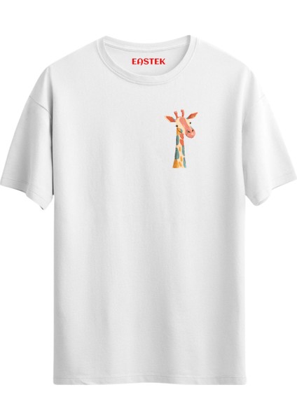 Giraffe Minimal Unisex Baskılı Tasarım Tshirt