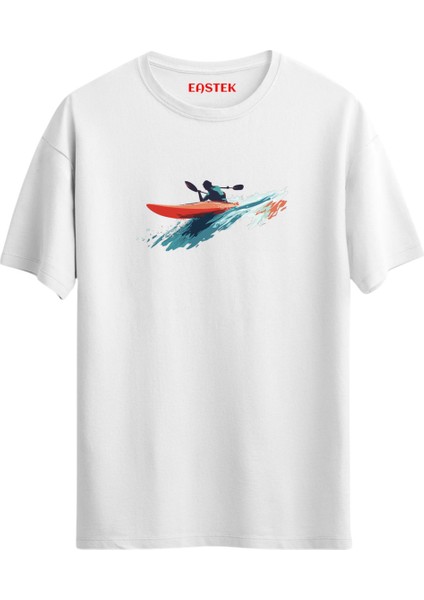 Canoeing Adventure Baskılı Tasarım T-Shirt