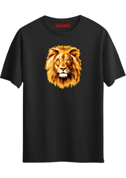 Sarı Kırmızı Aslan T-Shirt, Erkek Tişört, Kadın Tişört, Unisex T-Shirt