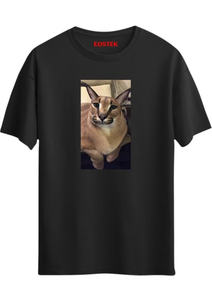 Floppa Cute Meme T-Shirt, Erkek Tişört, Kadın Tişört, Unisex Beyaz T-Shirt