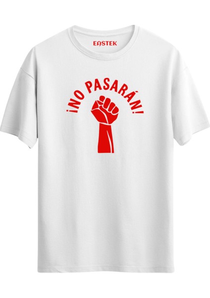 No Pasaran Unisex Baskılı Tasarım T-Shirt