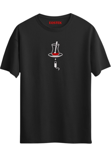 Çay Baskılı Unisex Tasarım T-Shirt