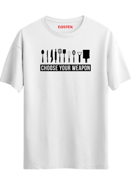 Cooking Choose Your Weapon Tasarım T-Shirt, Erkek Tişört, Kadın Tişört, Unisex T-Shirt