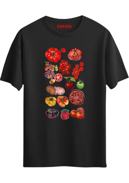 Yaz Mevsimi Domates Tasarım T-Shirt, Erkek Tişört, Kadın Tişört, Unisex T-Shirt