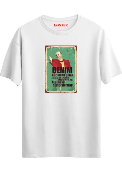Benim Ağzımdan Çıkan Acaba Senin Kulağına Isabet Etmiyor Mu Baskılı T-Shirt