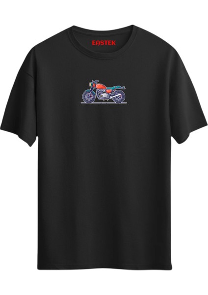 Minimal Colorful Motorsiklet T-Shirt, Erkek Tişört, Kadın Tişört, Unisex T-Shirt