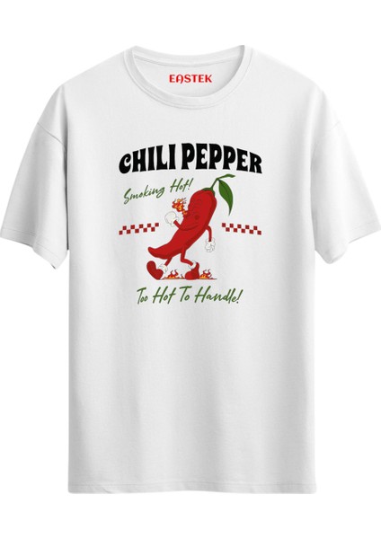Chili Pepper Regular Bisiklet Yaka Unisex Baskılı Tasarım T-Shirt
