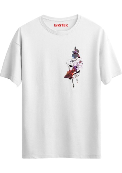 Abstract Line Minimal Baskılı Tasarım T-Shirt