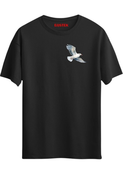 Seagull Minimal Baskılı Tasarım T-Shirt