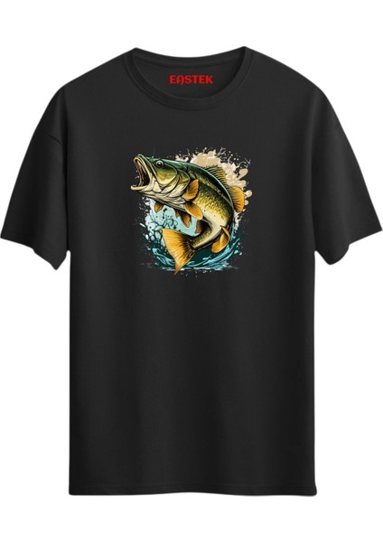 Fishing Splash Baskılı T-Shirt