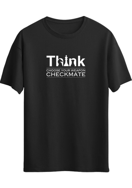 Satranç Think Baskılı Unisex T-Shirt