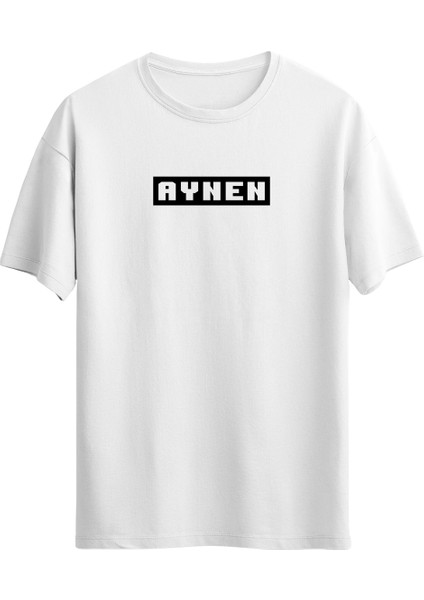 Aynen Baskılı Beyaz Tshirt
