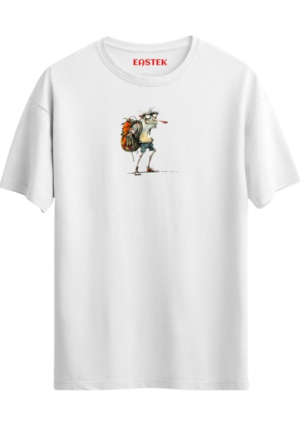 Hiking Cartoon T-Shirt, Erkek Tişört, Kadın Tişört, Unisex T-Shirt