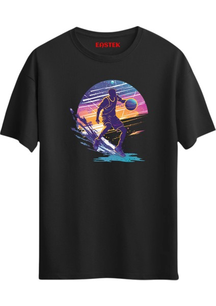 Basketball Player Baskılı Tasarım T-Shirt