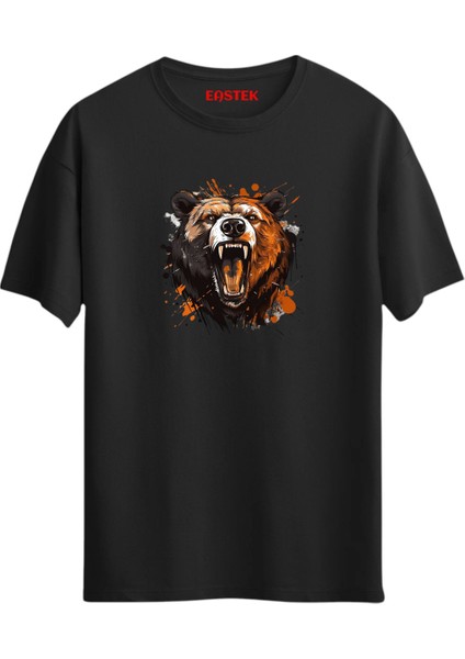 Grizzly Bear Baskılı Tasarım T-Shirt