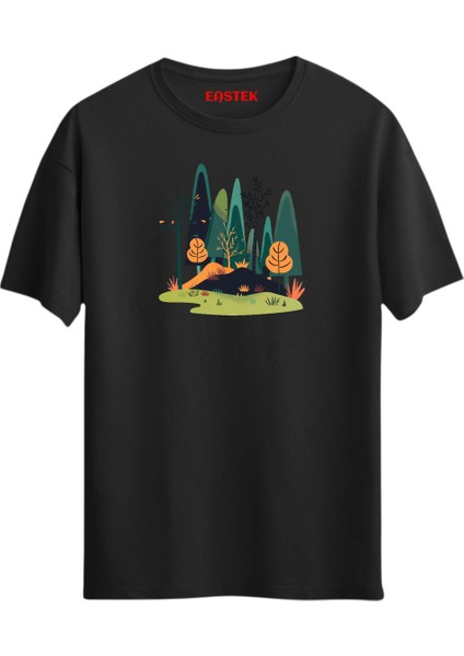 Serene Trees Baskılı T-Shirt