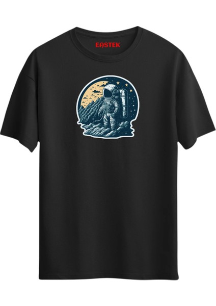 Space Drift Baskılı T-Shirt