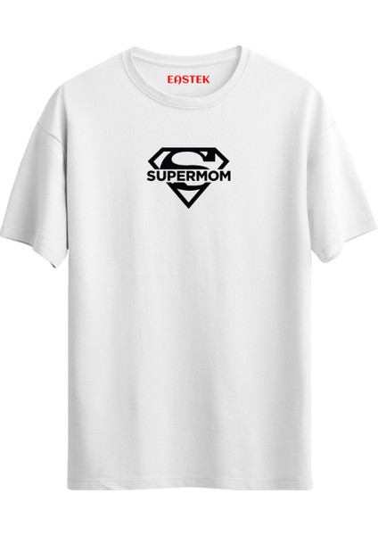 Super Mom Baskılı Annelere Özel Unisex Regular T-Shirt
