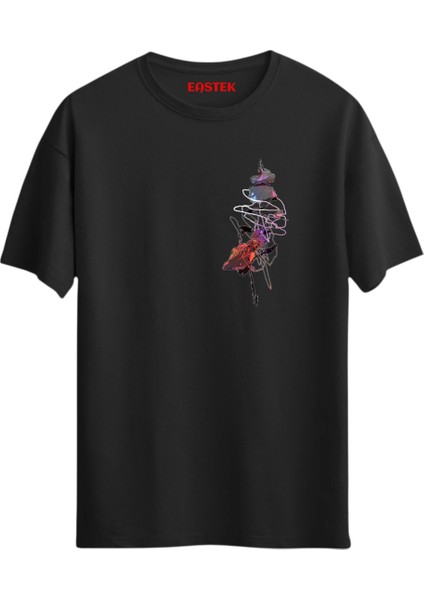 Abstract Line Minimal Baskılı Tasarım T-Shirt