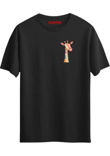Giraffe Minimal Unisex Baskılı Tasarım Tshirt