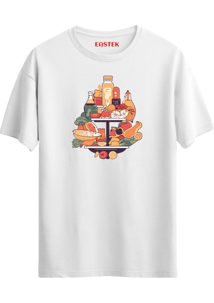 Foodie Palette Baskılı T-Shirt