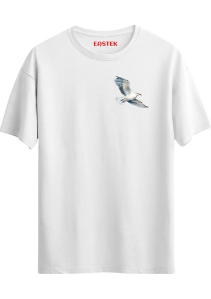 Seagull Minimal Baskılı Tasarım T-Shirt