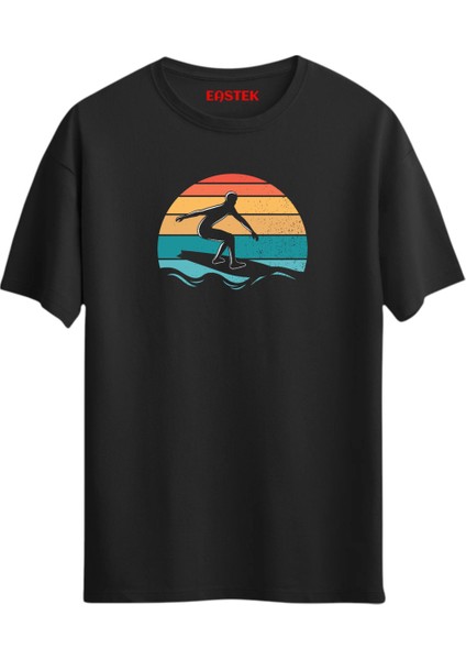 Surfing Adventure Baskılı Tasarım T-Shirt