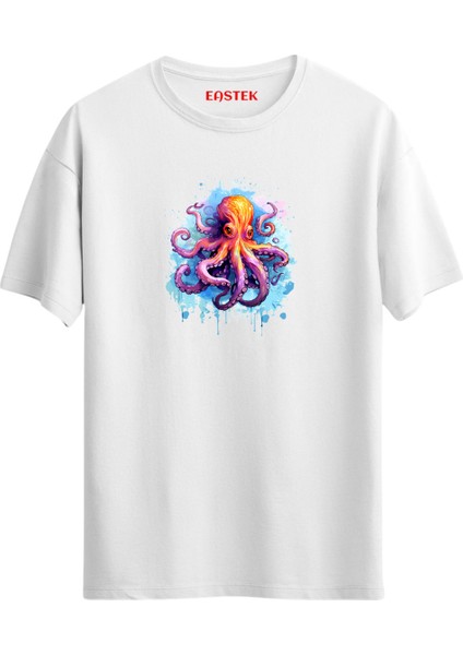 Octopus Spirit Baskılı Tasarım T-Shirt