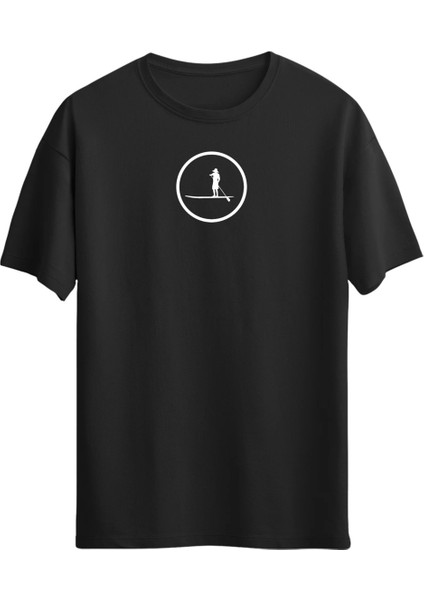 Kürek Sörfü Baskılı Minimal Unisex T-Shirt