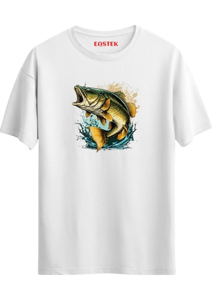 Fishing Splash Baskılı T-Shirt