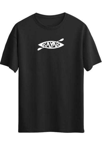 Kayak Baskılı Minimal Unisex Regular T-Shirt