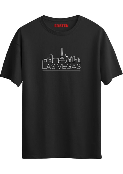 Las Vegas Baskılı Unisex Regular T-Shirt