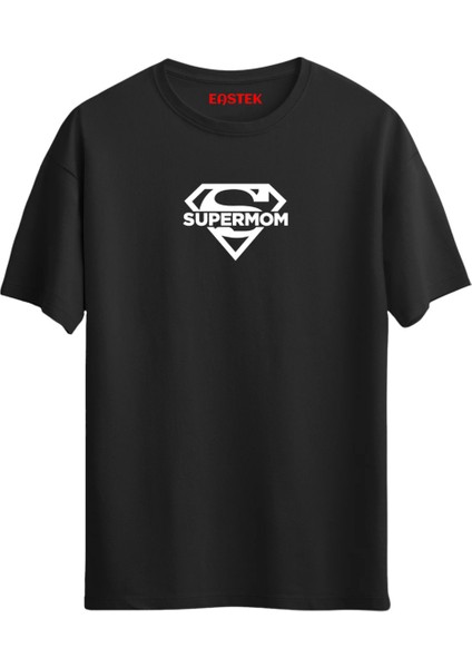 Super Mom Baskılı Annelere Özel Unisex Regular T-Shirt
