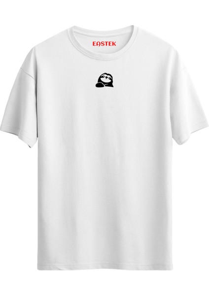 Tembel Hayvan Minimal Baskılı Unisex Regular T-Shirt