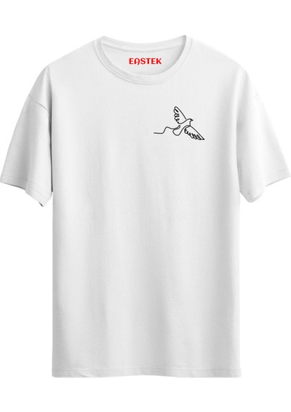 Flying Bird Minimal Baskılı T-Shirt